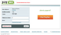Vstupn� br�na do platebn�ho syst�mu Paysec