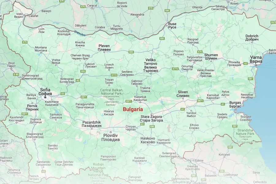 Mapa Bulharska