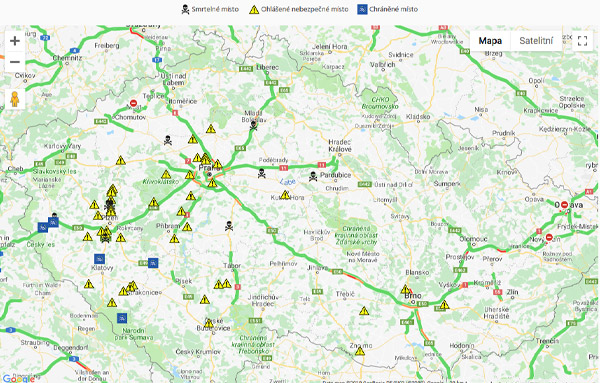 Mapa nebezpench mst